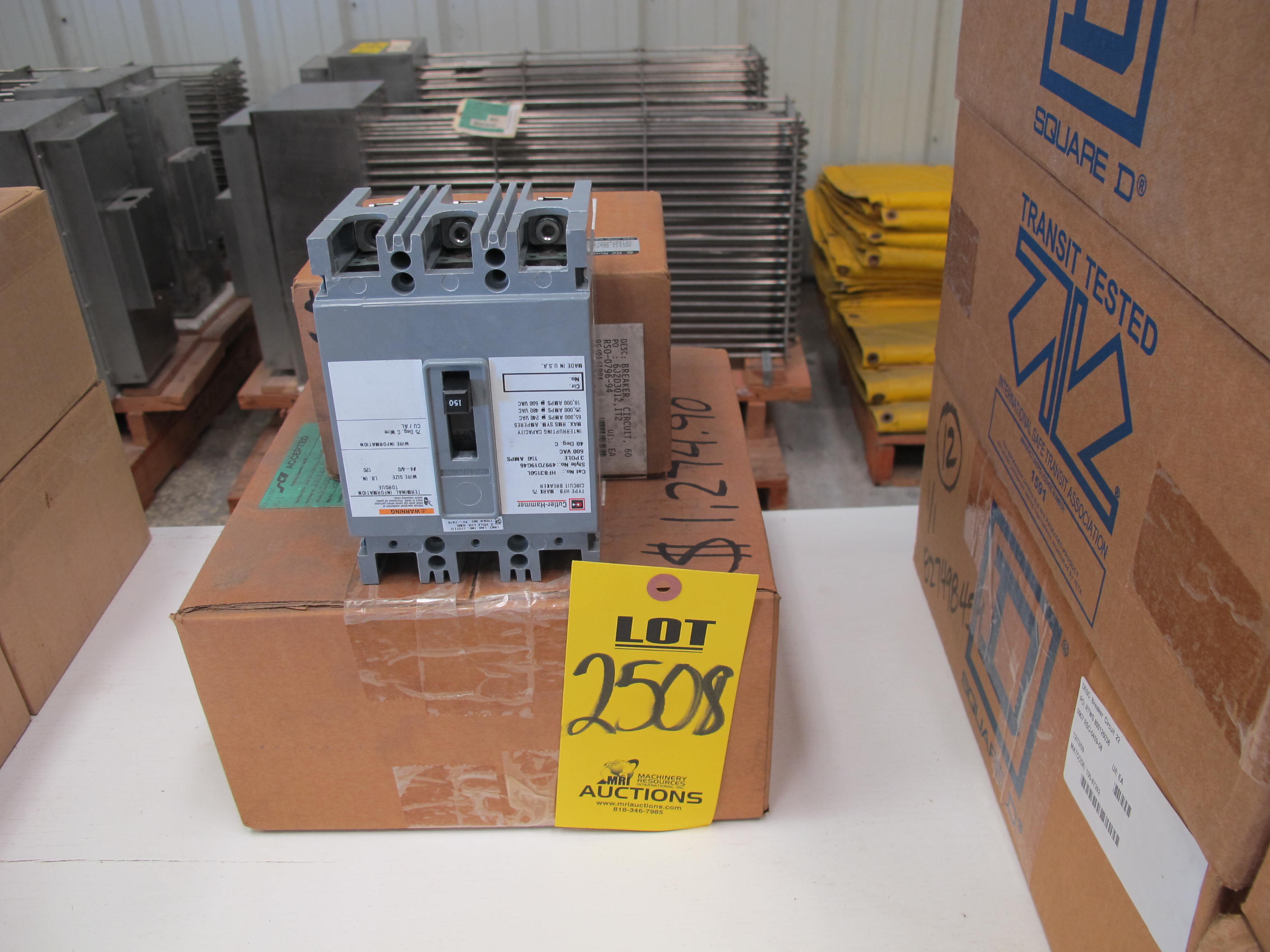 LOT (3) BREAKERS, CIRCUIT TYPE, 60 AMP RATING, 480 AC, 250 DC VOLT RATING, 2 POLE, THERMAL MAGNETIC KIND. MOLDED CASE, 10KA INTERRUPT CURRENT CONSTRUCTION. PART # DD188C8966P325 (W-44) LOADING & HANDLING FEE $5-
